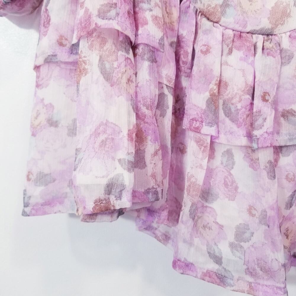 Saints + Secret Floral Puff Sleeve Cut-Out Mini Dress - Picture 9 of 13